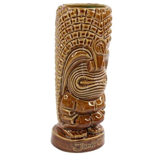 The Jungle Bird  Tiki Mug From Sacramento CA 1st Edition Glossy Brown Glaze - Picture 3 of 11